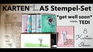 Karten mit A5 StempelSet von Tedi ⎮get well soon [upl. by Assirac]