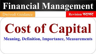 Cost of Capital fm revision cost of capital fm in hindi Financial Management BBA MBA UGC NET [upl. by Smaj]