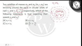 Two satellites of masses m1 and m2 m1 gt m2 are revolving around the earth in circular orbits [upl. by Drofkcor]