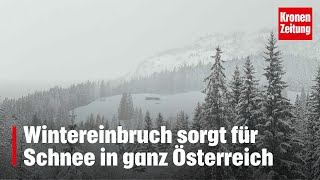 Wintereinbruch sorgt für Schnee in ganz Österreich  kronetv NEWS [upl. by Anhoj]