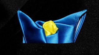 How to Fold a Pocket Square  Double Reverse Puff Fold [upl. by Silberman872]