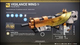 Vigilance Wing Exotic Weapon amp Catalyst – Destiny 2 [upl. by Oremodlab]