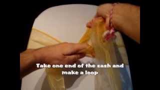 Video on How to tie an organza sash by Easy Hire Chair Covers [upl. by Dow]