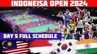 Hari 5 Jadual Penuh dan masa Perlawanan  Indonesia Open 2024  BWF Super 1000 [upl. by Dugan256]