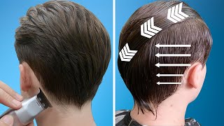 How to CUT MENS HAIR with SCISSORS  Medium Length Middle Part  Step by Step Tutorial [upl. by Drolyag]