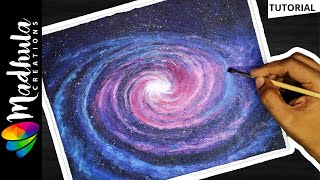 Spiral GALAXY Painting  ACRYLIC Painting Galaxy for BEGINNERS [upl. by Latreece]