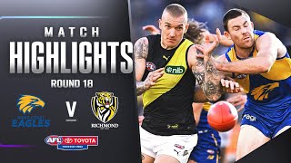 West Coast Eagles v Richmond Highlights  Round 18 2023  AFL [upl. by Noyes]