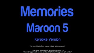 Memories Maroon 5  karaoke version [upl. by Skoorb]