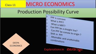 Production Possibility Curve  Class11 CH 1part 3 malayalam [upl. by Alihs]