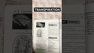 TRANSPIRATION  bscbiology neet class12biology studygram notes studywithme [upl. by Nali552]