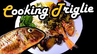 Cooking  Triglia Pesce  Mullus barbatus  Rotbarbe  Triglie Ricette  Recipe [upl. by Goodson]