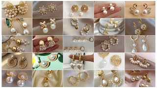 Latest Gold Pearl Earrings Designs  Gold Pearl Earrings Studs  Pearl Gold Earrings Design 2024 [upl. by Anitnoc]