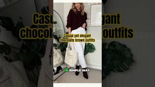 Casual yet elegant chocolate brown outfit ideas for fall winter casualchic winterfashion [upl. by Ainatnas]