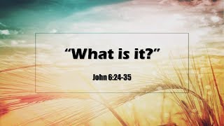 quotWhat is itquot John 62435 Bread of Life series Part 2 [upl. by Joyan]