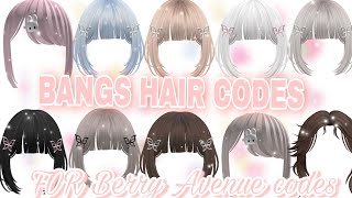 Roblox Bangs hairs Codes For Bloxburg Berry Avenue and Brookhaven  Accessories codes Roblox [upl. by Dorisa]