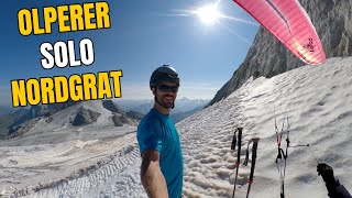 Free Solo Olperer Überschreitung mit Gleitschirm 3476 m  Hike and Fly via Nordgrat [upl. by Dnomar]