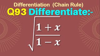 Q93  Differentiate √1x1x  Derivative of √1x1x  Differentiation of √1x1x [upl. by Liartnod]