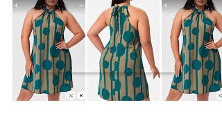 how to make an halter neck dress FREEHAND CUTTING ✂️ [upl. by Calder921]