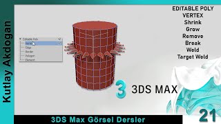 Autodesk 3DS Max Dersleri21 3DS Max Editable PolyVERTEX [upl. by Sieracki]