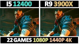 Intel I5 12400 vs Ryzen 9 3900X  Tested 22 Games [upl. by Dennie]