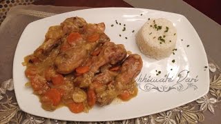 فخيدات الدجاج بالصلصة والخضر رااائع  Pilons de poulet à la crème [upl. by Inahpit]