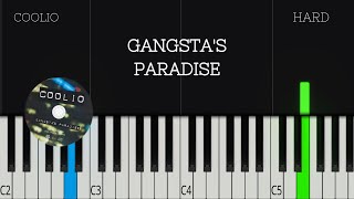 Coolio  Gangstas Paradise  HARD Piano Tutorial [upl. by Jakoba377]