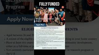 2025 Community Solutions Program  Fully funded communitysolutions communitydevelopment education [upl. by Nospmis]