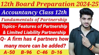 Meaning and Features of Partnership Partnership Fundamental Accountancy Class 12th [upl. by Mehetabel]