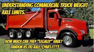 Understanding Commercial Truck Axle Weight Limits Tri Axle VS Tandem axle [upl. by Dnamra]