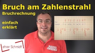 Bruch auf dem Zahlenstrahl zeigen  Bruchrechnung  Lehrerschmidt [upl. by Akilegna]