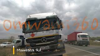 Driving from an accident scene Mombasa Road Kenya [upl. by Akena]