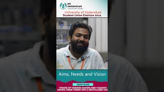 Aims Needs and Vision of Sakshi and Yasaswi  UoH Student Union Elections 202425 ABVP [upl. by Kung]