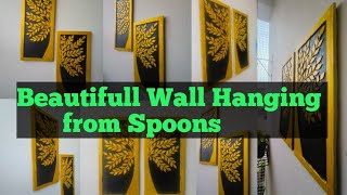 Beautiful Wall Hanging Craft Using Plastic Spoons  Paper Craft For Home Decoration  DIY Wall Decor [upl. by Drogin171]