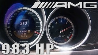 Mercedes C63 AMG 983 HP 0313 kmh ACCELERATION amp POV Autobahn DRIVE amp SOUND by AutoTopNL [upl. by Roley]