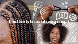 How to do Box Braids on Yourself Beginner Friendly Detailed Flat Box Braids with Small Knots [upl. by Faso118]