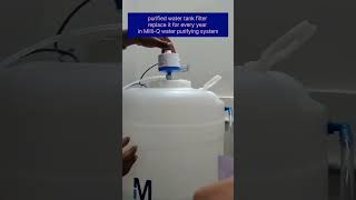 Purified water tank filter vent filter replacing in milliQ water purifying system [upl. by Enialed]