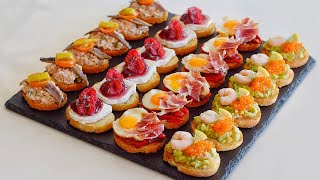 4 Deliciosos Aperitivos con Pan Tostado  Crostinis para Fiestas  DarixLAB [upl. by Ziagos]