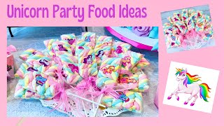 Unicorn Party Food Ideas  Rainbow food ideas  DIY Party food  Kids Birthday Party Favors [upl. by Alorac]