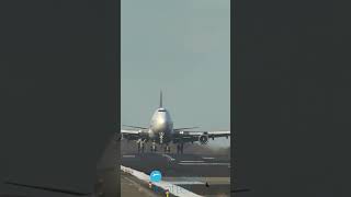 BOEING 747 CROSSWIND LANDING [upl. by Ardnatal361]