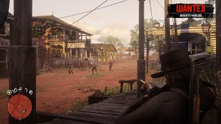 RDR 2 Rhodes Lawmen Shootout  Police Chase Wanted Level Escape Max Bounty 1500 [upl. by Davis]