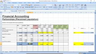 Financial Accounting Piecemeal Liquidation Example Walkthrough [upl. by Mayberry]