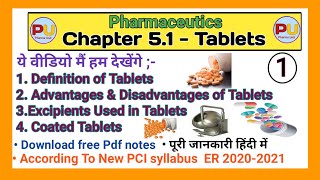 Tablets Part 1  Chapter 5  Pharmaceutics  DPHARMACY [upl. by Einra]