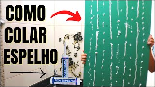 COMO COLAR ESPELHO NA PAREDE DO BANHEIRO na cerâmica  SarahGontijo3​ [upl. by Nired]