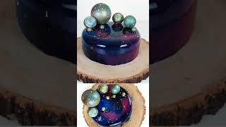 GALAXY Mirror Glaze Cake Decorating [upl. by Wein]