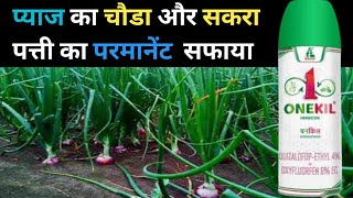 प्याज का चौड़ा और सकरा पत्ति का परमानेंट सफ़ाया  one kill  dhanuka company farming onekill [upl. by Hazeefah]