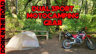 My quotLightweightquot Dual Sport Motorcycle Camping Gear Setup Tent Sleeping Bag Etc [upl. by Flem]