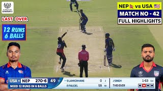 Nepal vs USA ICC World Cup League 2 Cricket Match Highlights 2024  NEP vs USA 42nd Match Highlights [upl. by Anadal]