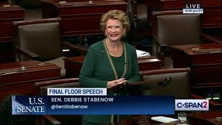 Sen Debbie Stabenow delivers farewell address from US Senate floor [upl. by Esmerolda942]