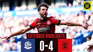 EXTENDED HIGHLIGHTS  Bolton Wanderers 04 Huddersfield Town [upl. by Pachston]