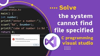 error visual studio c c the system cannot find file specified [upl. by Acissehc]